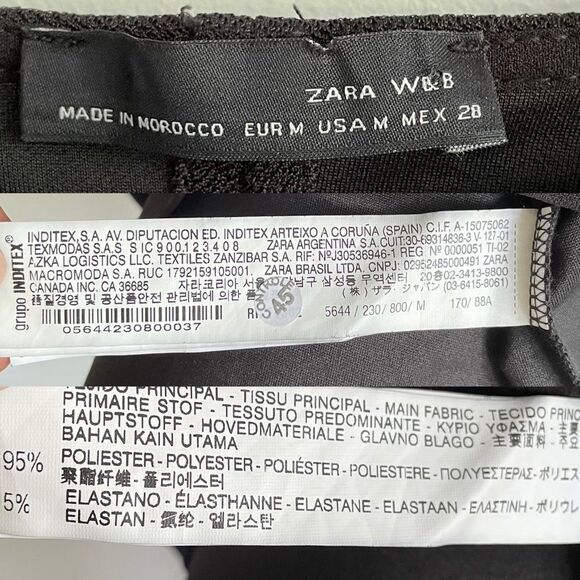 ZARA Y2K Crew Neck Open Back Batwing Dolman Sleeves Mini Dress Black M - Picture 7 of 7